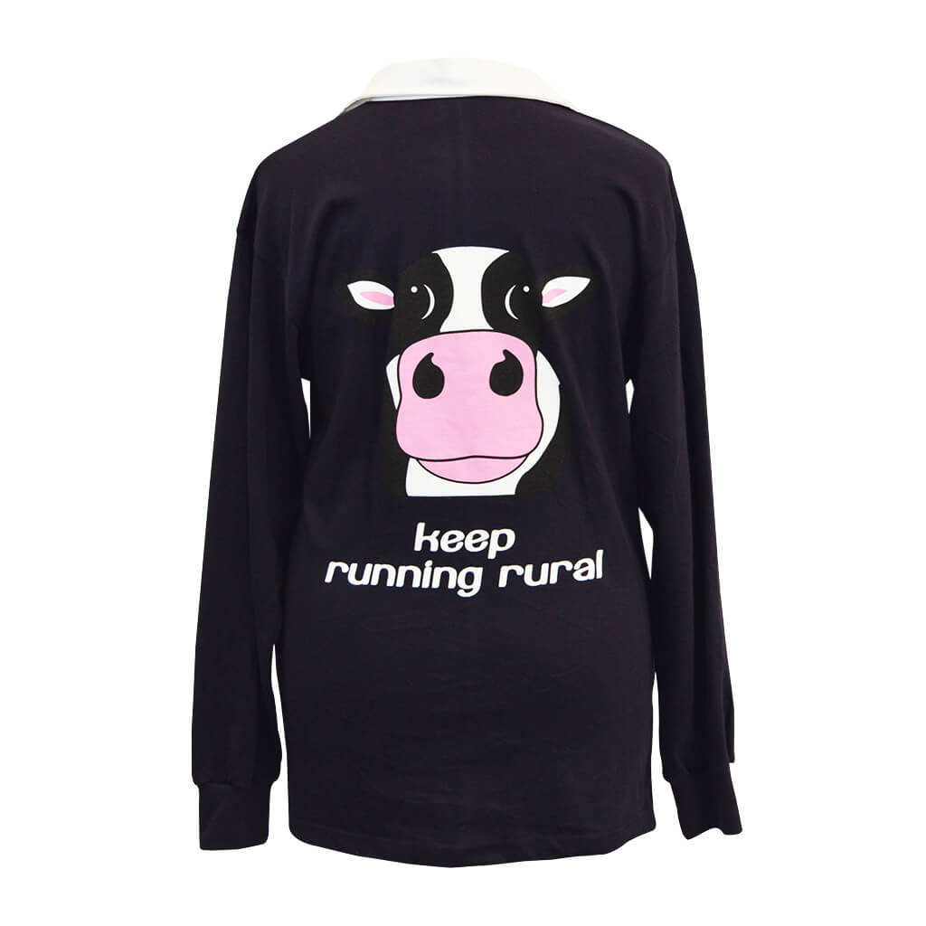 Cow Unisex Rugby Top Navy