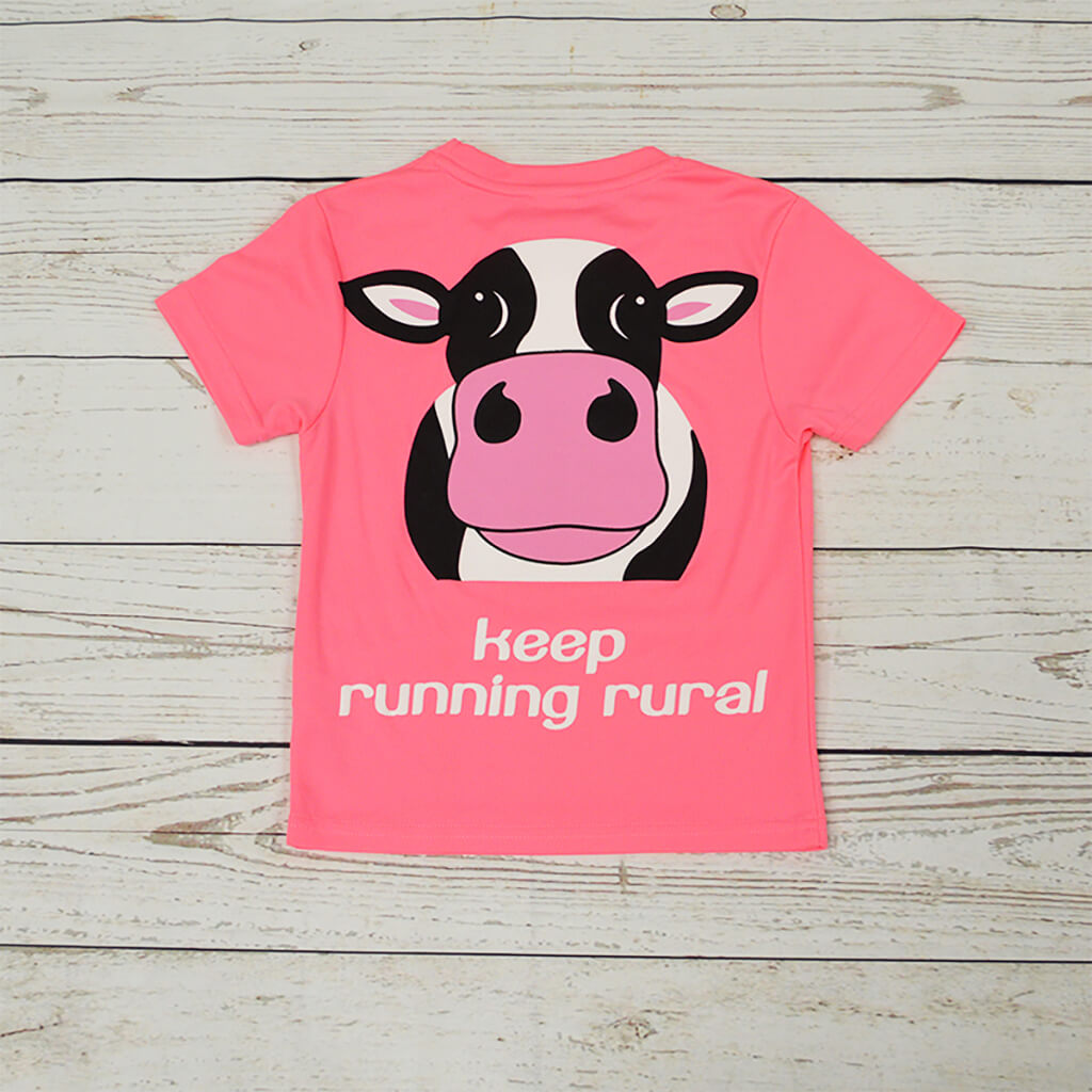 Cow Kid's Technical T-shirt Electric Pink