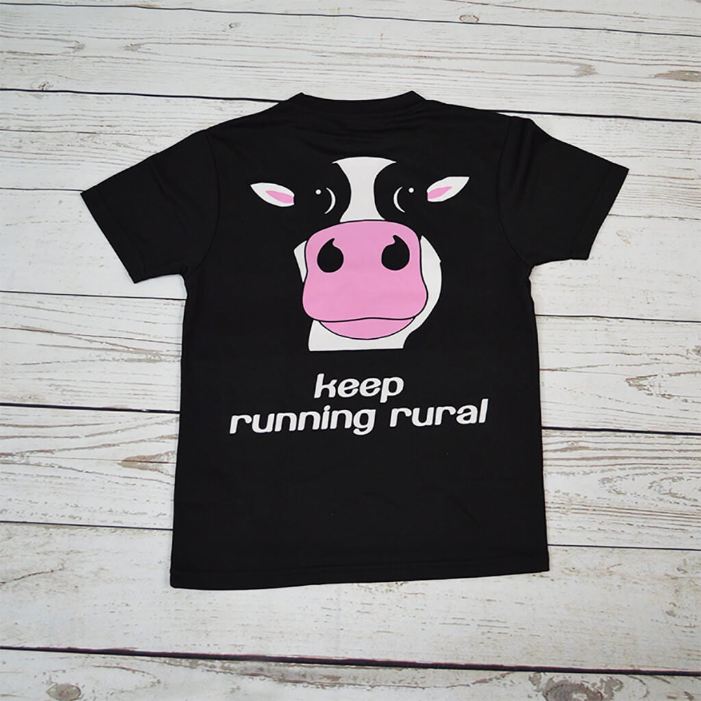 Cow Kid's Technical T-shirt Black
