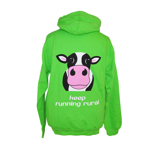 Cow Over Head Hoody Lime Green