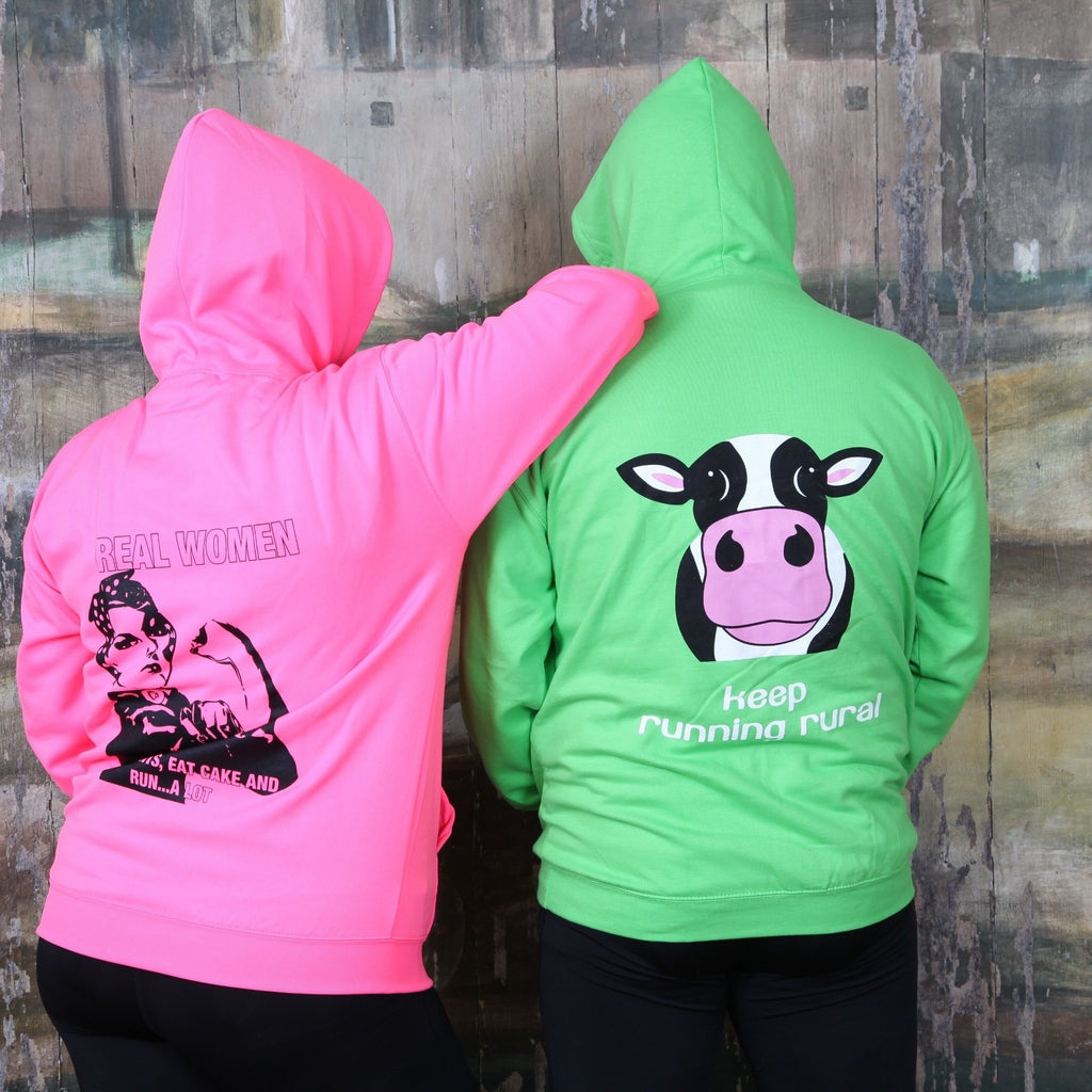 Cow Over Head Hoody Lime Green